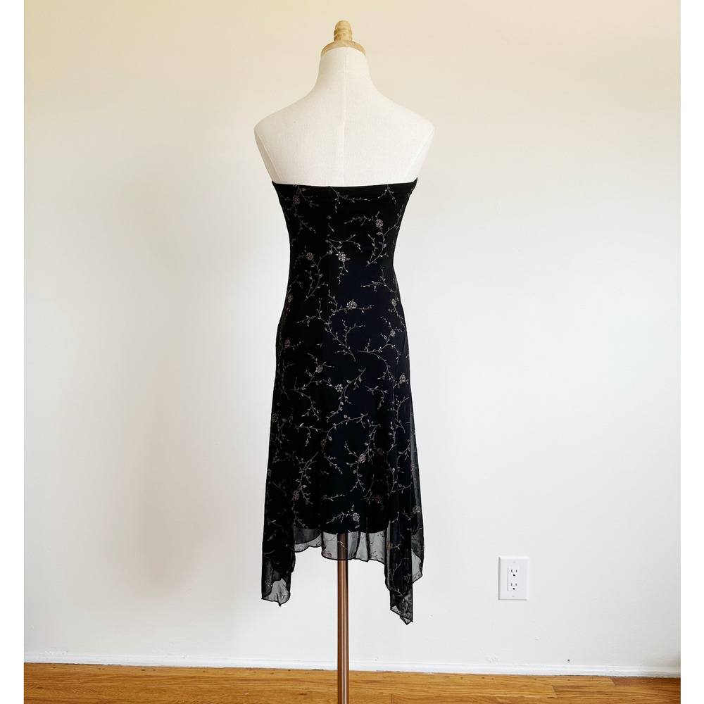 VTG Y2K Charlotte Russe Strapless Dress Size M Sparkle Asymmetrical Hem Fairy - Picture 4 of 9